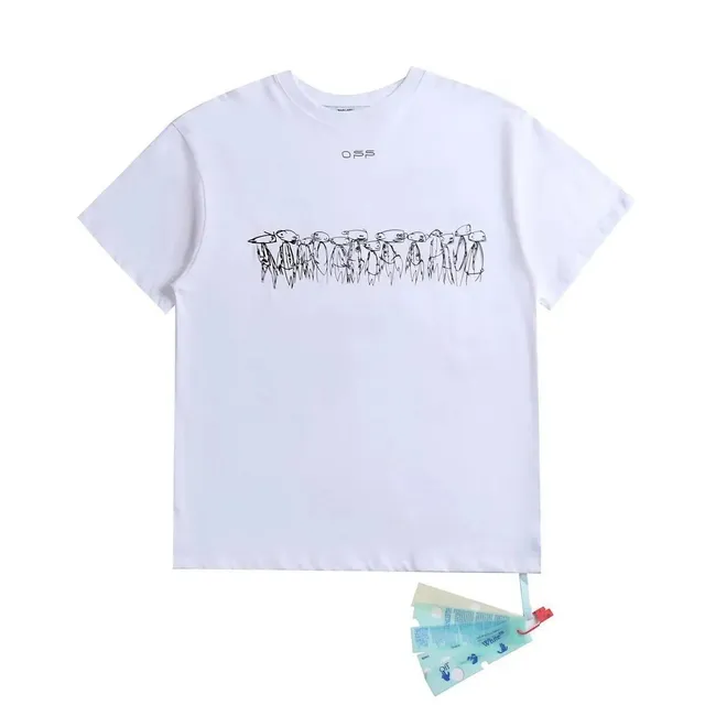 Off-White Graphic T-Shirt Fish Line Print