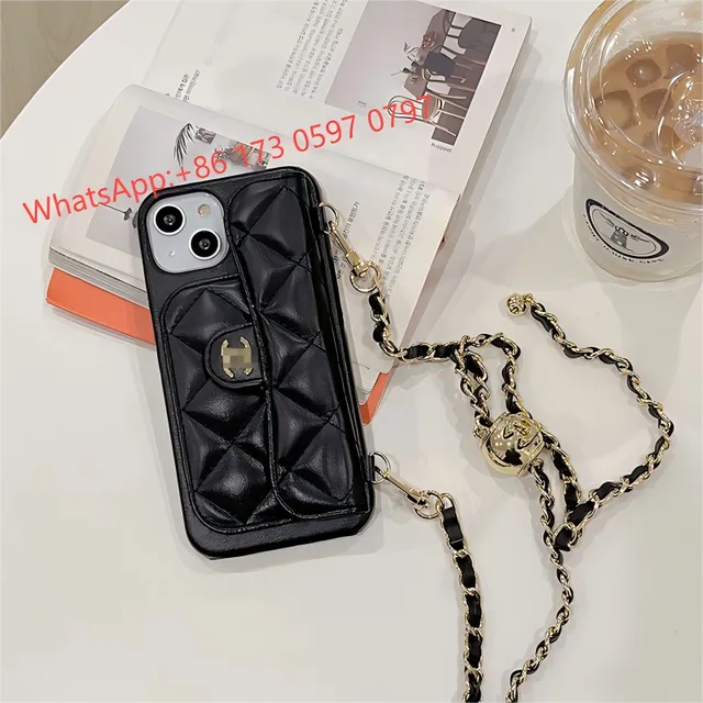 Chanel Phone Case with Chain Strap Quilted Leather