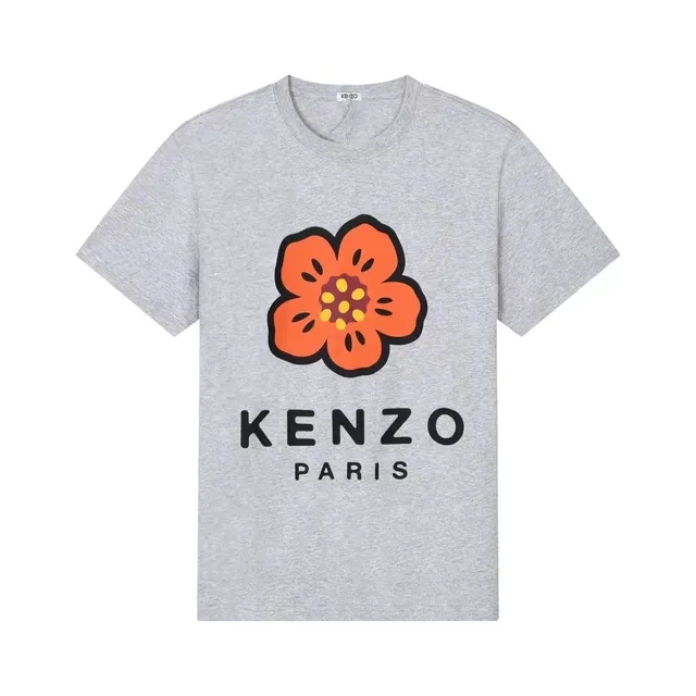 Kenzo Flower Logo T-Shirt Orange Flower Print