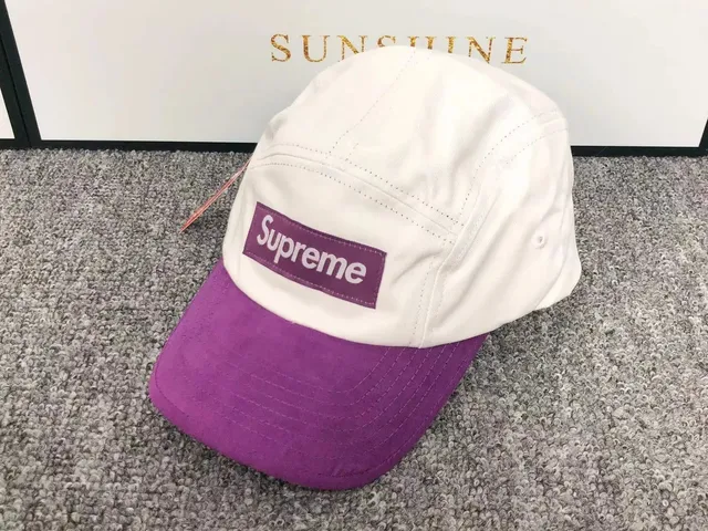 Supreme Box Logo Camp Cap White/Purple