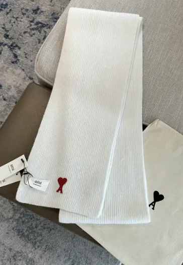 Amiri Ribbed Scarf Heart Logo