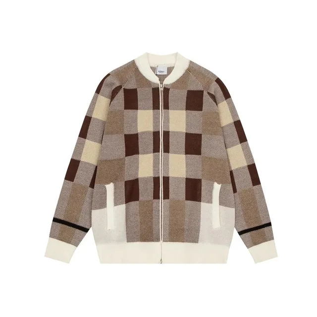 Burberry Checkered Knit Cardigan Classic Check