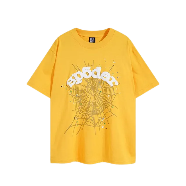 Sp5der Spider Web Graphic Tee Spider Logo with Web Print