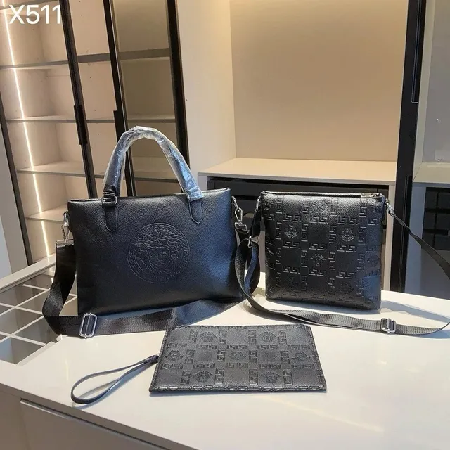 Versace Three-Piece Bag Set Medusa & Greca Pattern