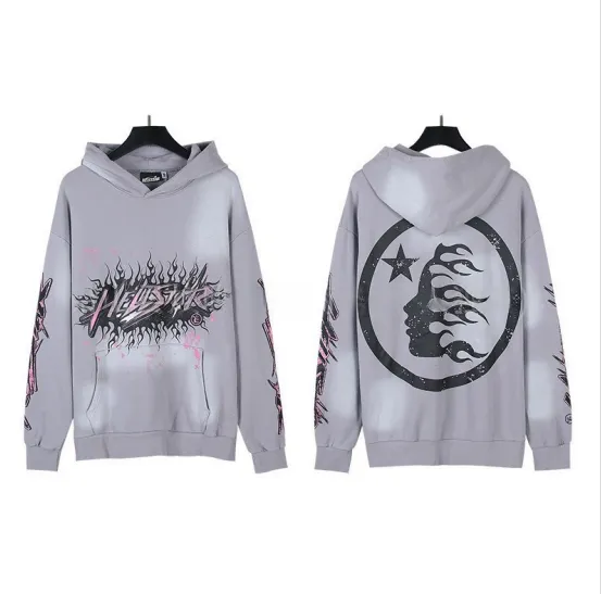 Hellstar Hooded Sweatshirt Flame Logo Print