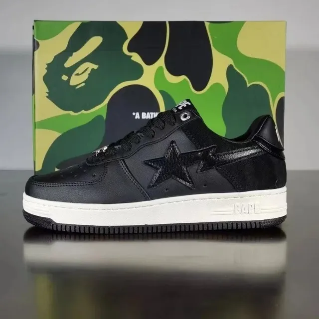 BAPE Shark Low Black Star