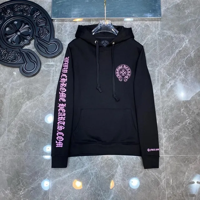 Chrome Hearts Hoodie Pink Logo Print