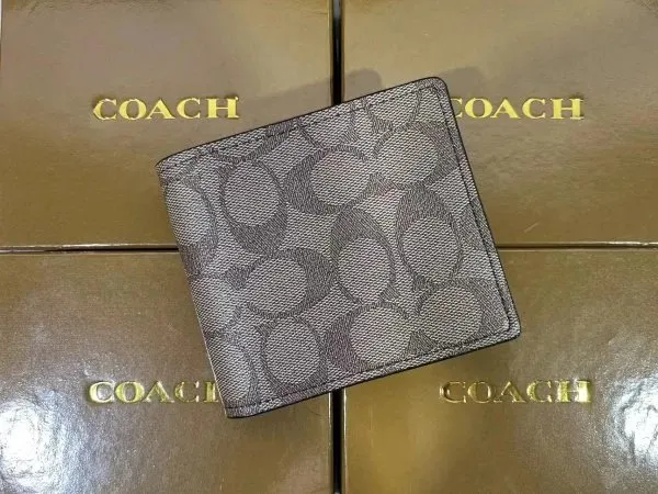 Coach Bifold Wallet Signature Canvas