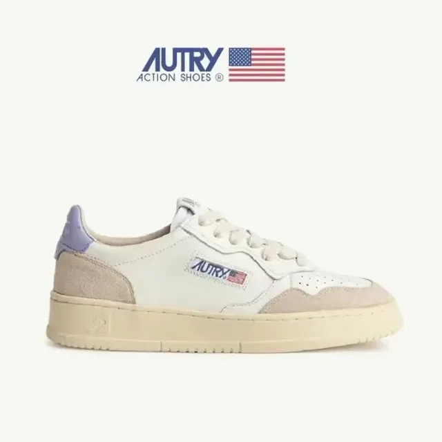 Autry Medalist Low White Beige Purple