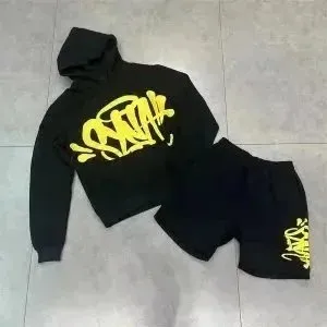 Syna World Hoodie and Shorts Set Graffiti Logo