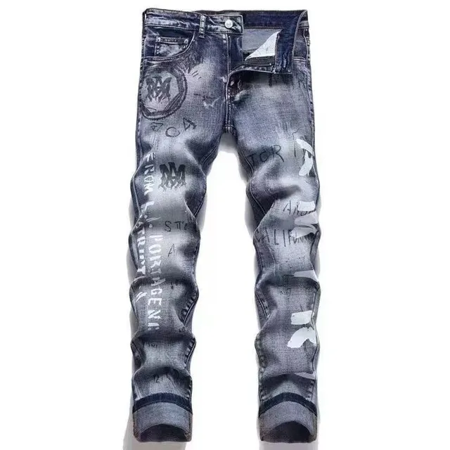Amiri Distressed Graphic Jeans
