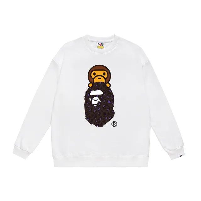 BAPE Crewneck Sweatshirt Ape Head Leopard Print
