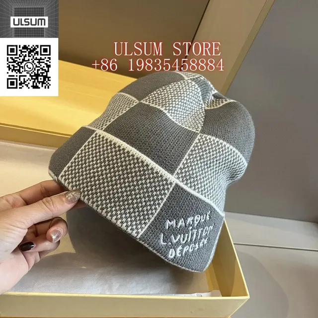 Louis Vuitton Knit Beanie Checkerboard Pattern