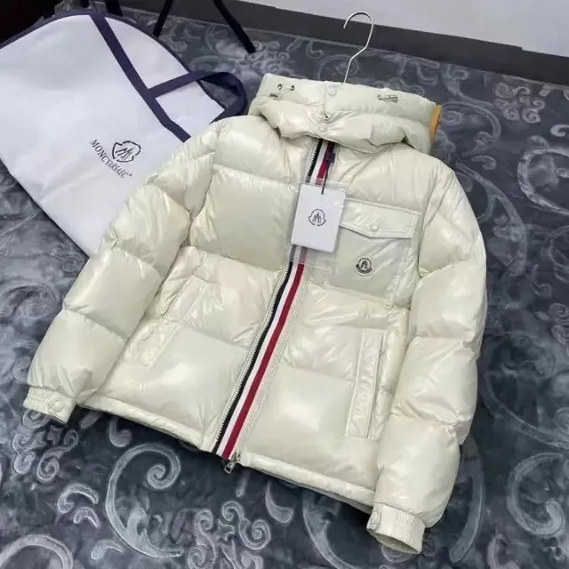 Moncler Down Jacket Glossy Quilted with Webbing Trim