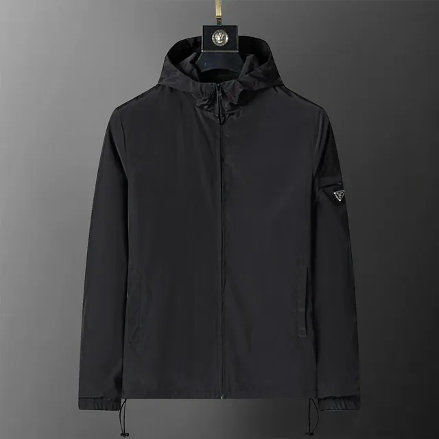Prada Hooded Windbreaker Logo Patch