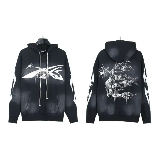 Gallery Dept. Hooded Sweatshirt Distressed Graphic Print