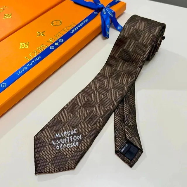 Louis Vuitton Necktie Damier Graphite with Handwritten Logo