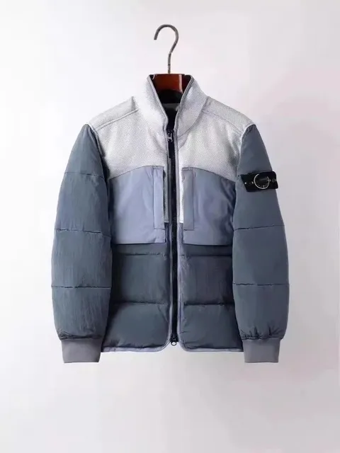 Stone Island Patchwork Puffer Jacket Two-Tone Grey