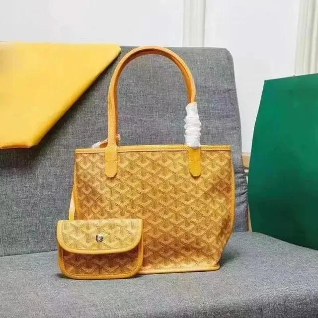 Goyard Saint Louis Tote Yellow Goyardine Canvas