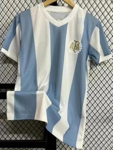 Adidas × Argentina National Team Argentina Home Jersey Light Blue and White Stripes