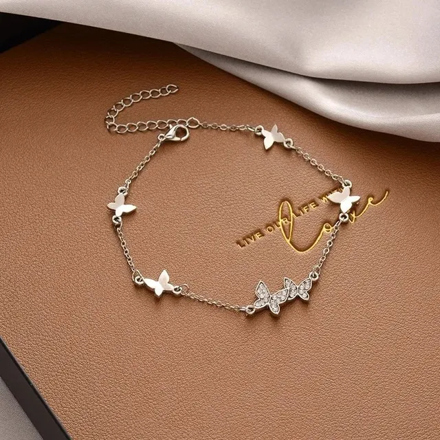 Butterfly Chain Bracelet Crystal-Embellished