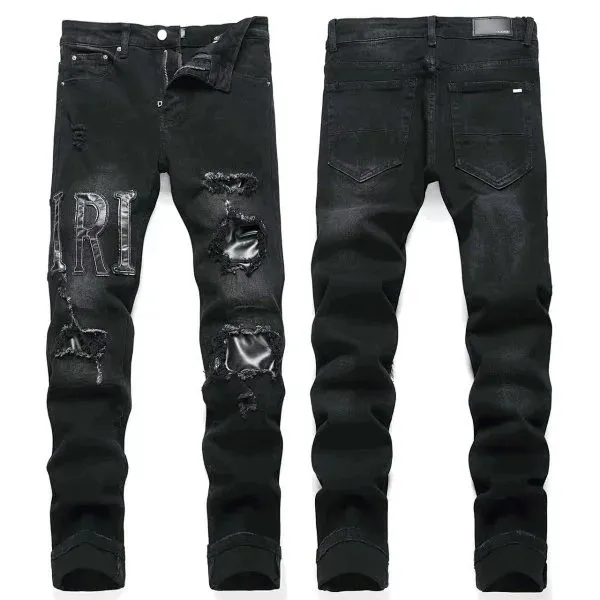 Amiri Distressed Jeans Logo Embroidered