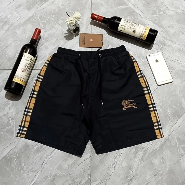 Burberry Check Stripe Shorts Equestrian Knight Logo
