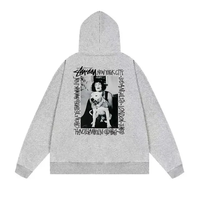 Stüssy Zip-Up Hoodie International Dog Print