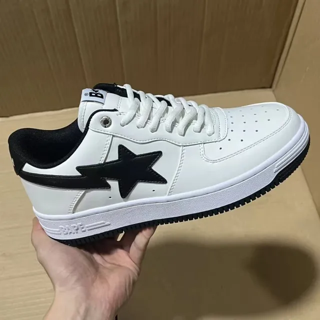 BAPE Shark Low White Black Star