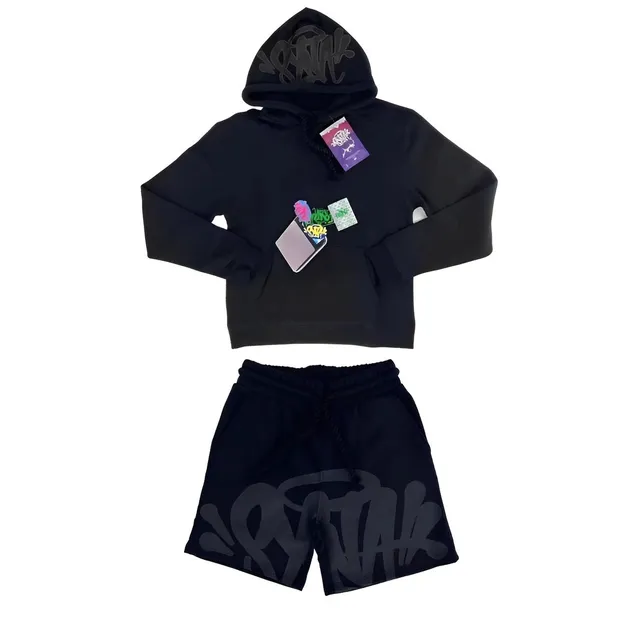 Broken Planet Hoodie and Shorts Set Graffiti Print