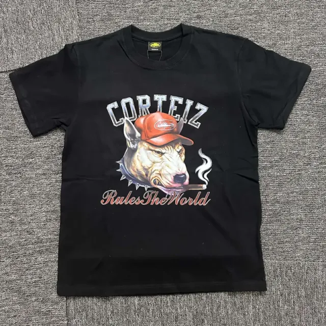 Corteiz Graphic Tee Dog with Cap Print