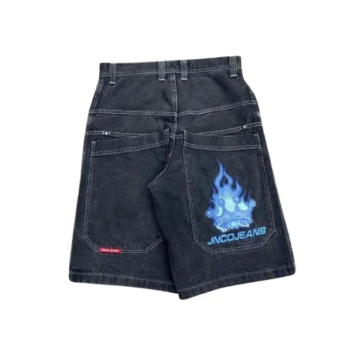 JNCO Denim Shorts Flame Embroidery