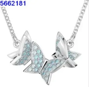 Blue butterfly necklace