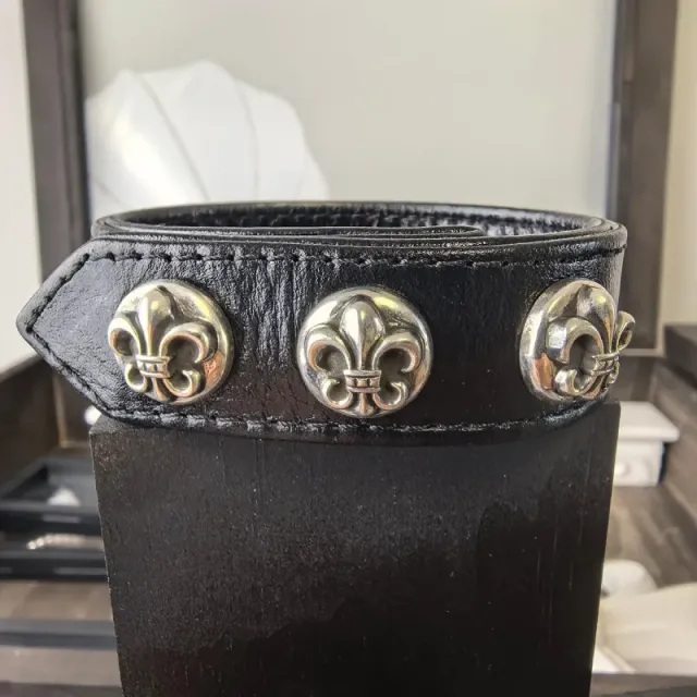 Chrome Hearts Fleur-de-Lis Belt Triple Stud