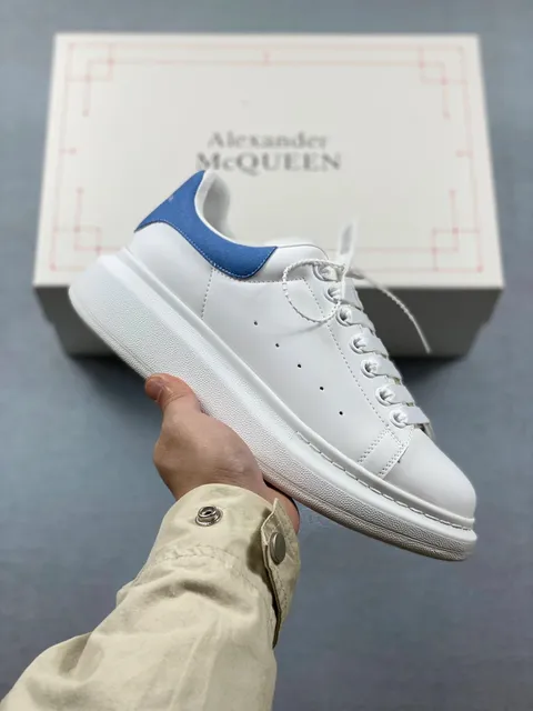 Alexander McQueen Oversized Sneaker White with Blue Heel Tab