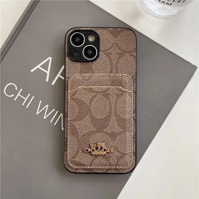 Coach Phone Case with Cardholder Signature Canvas