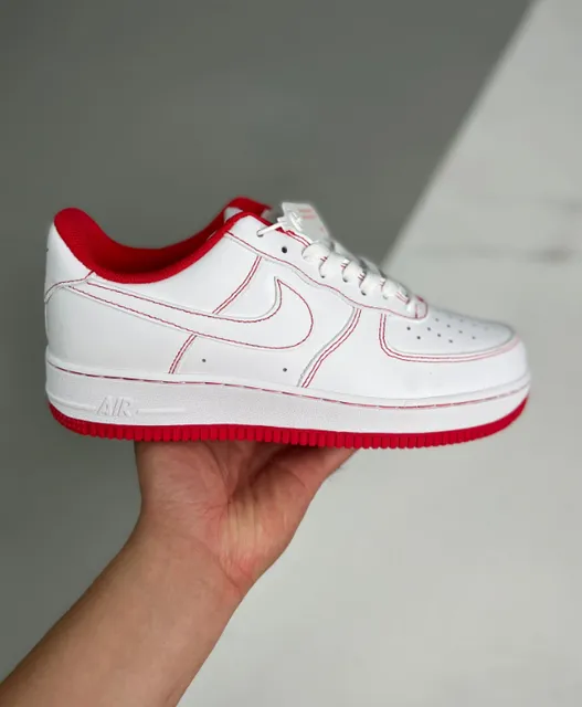 Nike Air Force 1 Low White/Red Stitched