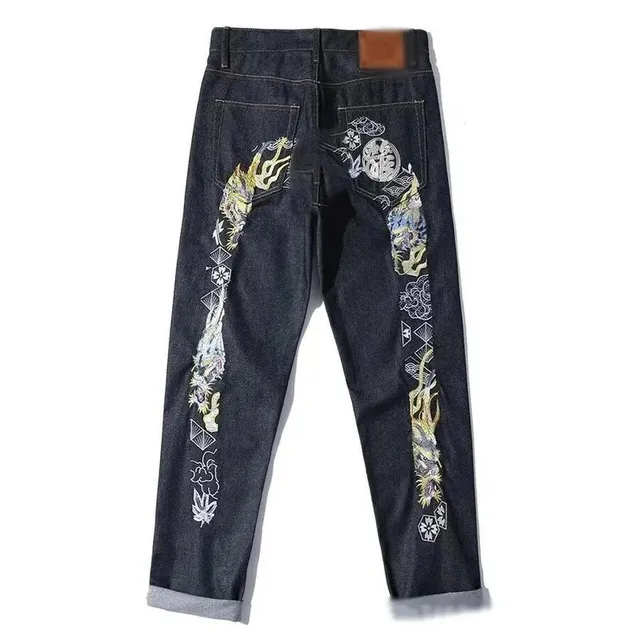 Evisu Embroidered Jeans Dragon Motif