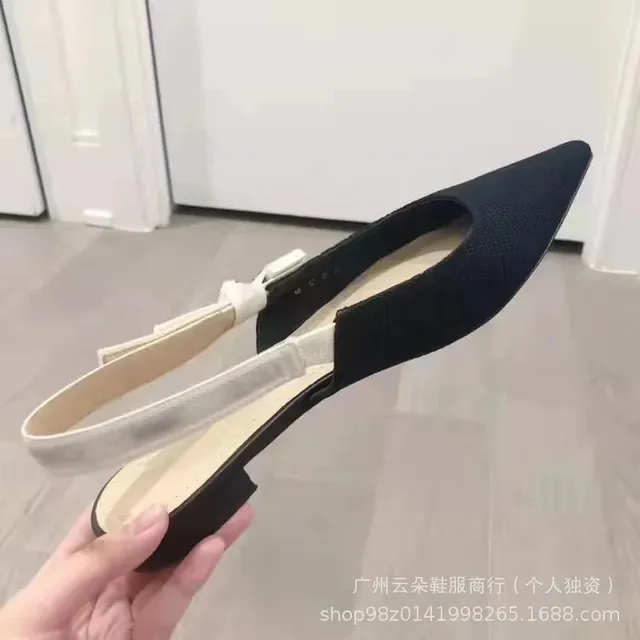 Dior Pointed-Toe Slingback Two-Tone Mesh