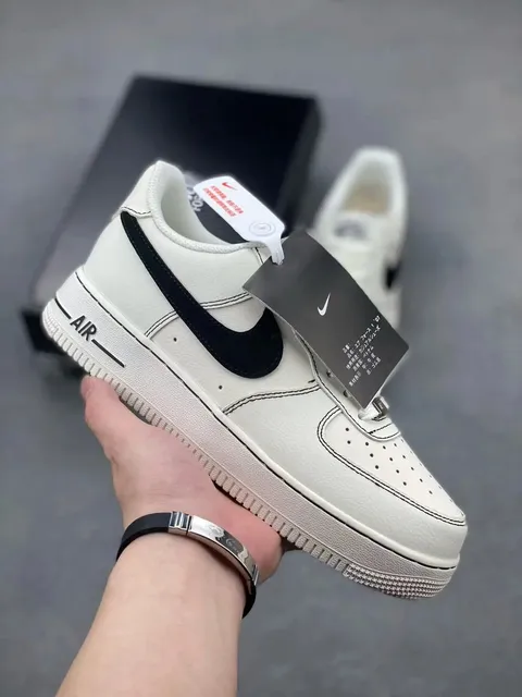 Nike Air Force 1 Low Triple White with Black Swoosh