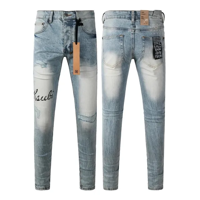Ksubi Slim Fit Jeans Distressed with Script Print