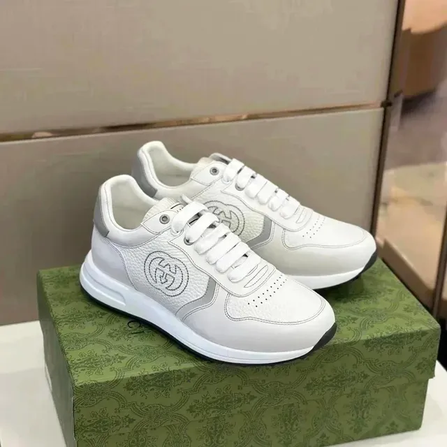 Gucci GG Marmont Sneaker White Leather with Grey Accents