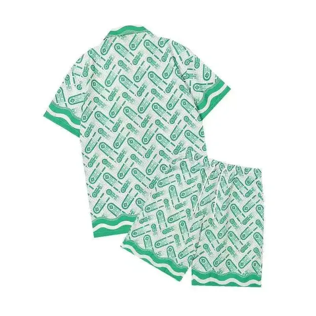 Short-Sleeve Top and Shorts Set All-Over Graphic Print