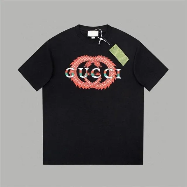 Gucci Dragon Logo Tee Red Dragon Check Print