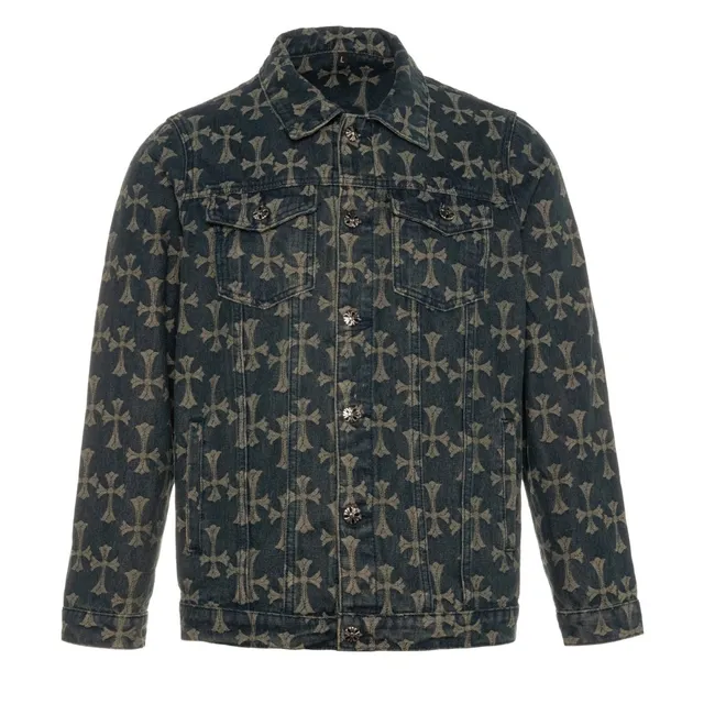 Chrome Hearts Denim Jacket Cross Print
