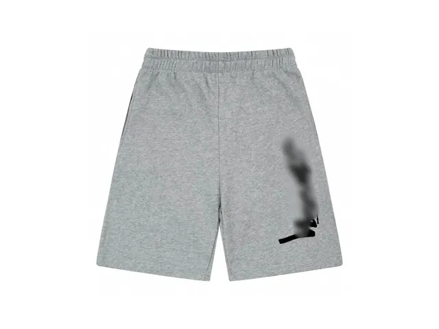 Elastic Waist Shorts Heather Grey with Graphic Print
