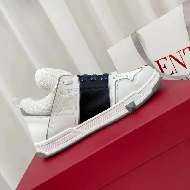 Valentino Rockstud White and Navy