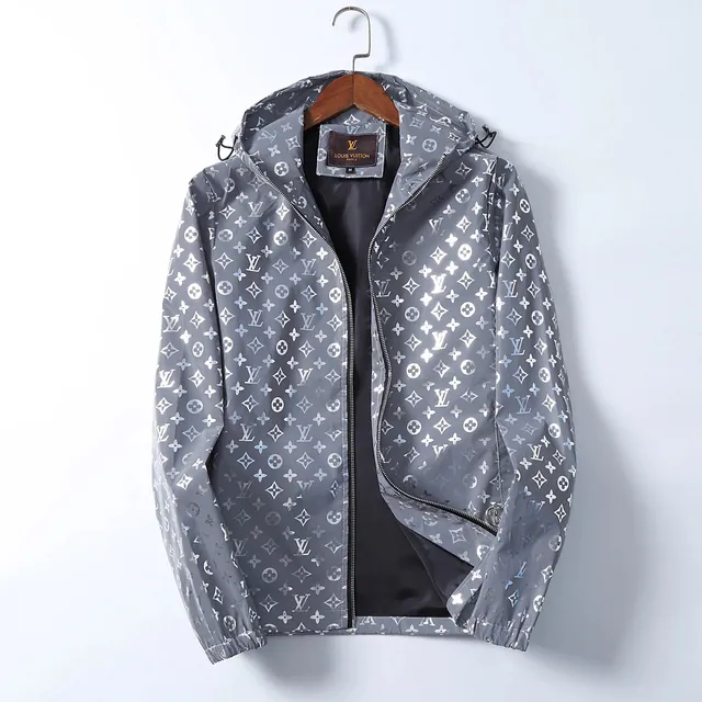 Louis Vuitton Monogram Windbreaker Jacket Silver Foil Print