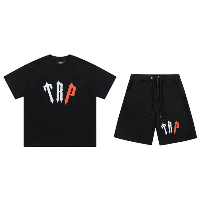 Trapstar TRP Logo Set Black with White and Red Logo