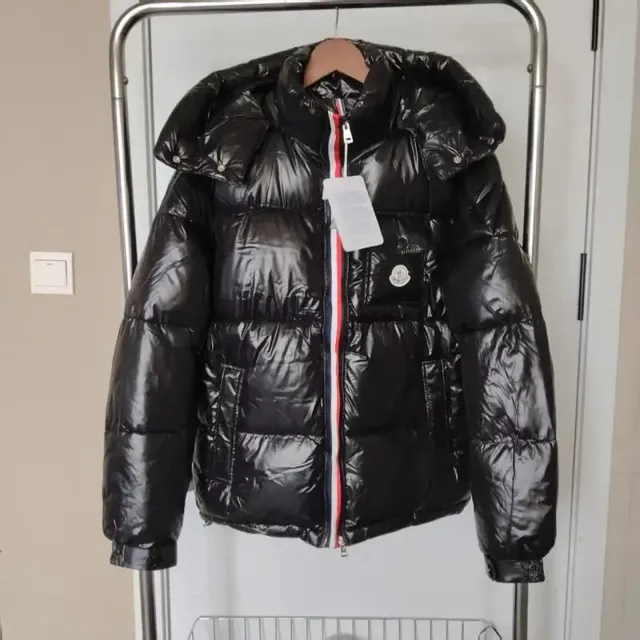Moncler Puffer Jacket Glossy Nylon with Logo Patch